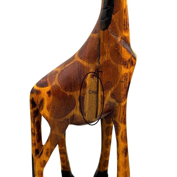 Hand-Carved Wooden Giraffe Figurine Set - Picture 13 of 16